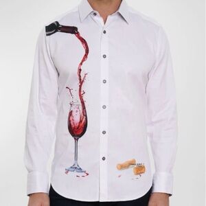 Robert Graham Men’s Shirt Pinot Noir2 Long Sleeve Wine Theme SZ XS NWT $258
